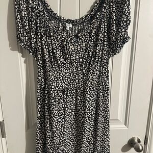 AUW Black and White Floral Maxi Dress